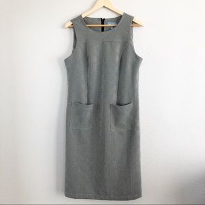 Koret Gray Plaid Midi Dress w Front Pockets Sz 8